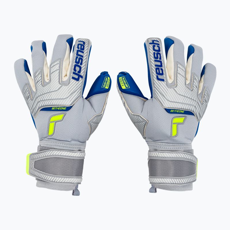 Reusch Attrakt Gold X pilkai mėlynos vartininko pirštinės 5270945-6006