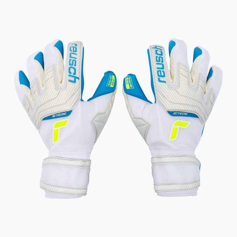 Reusch Attrakt Aqua mėlynos ir baltos spalvos vartininko pirštinės 5270439