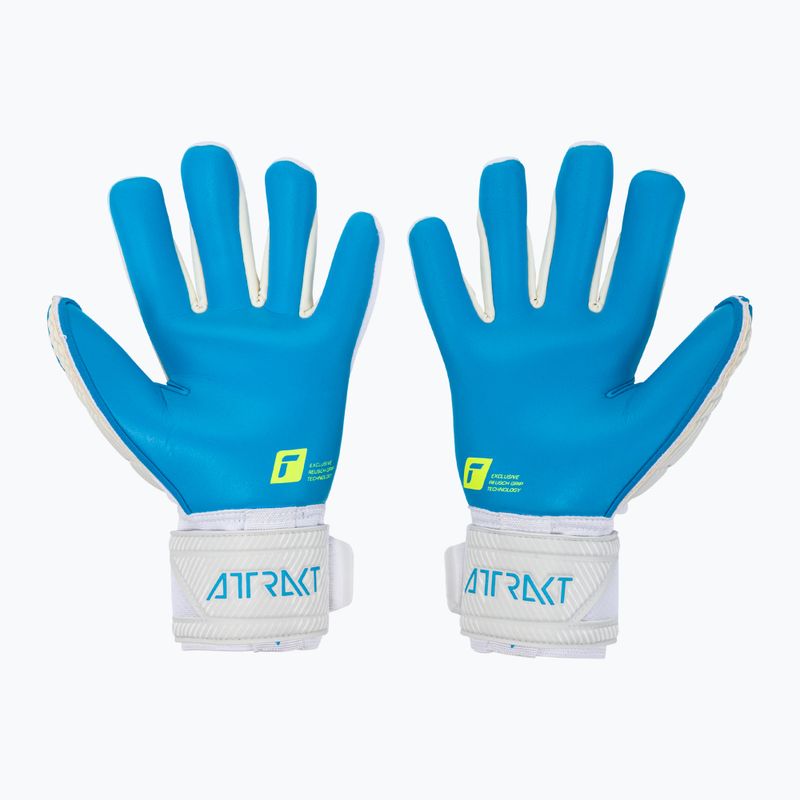 Reusch Attrakt Aqua mėlynos ir baltos spalvos vartininko pirštinės 5270439 2