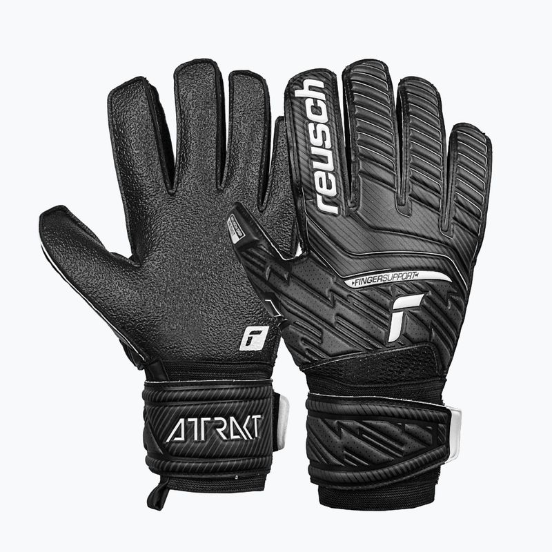 Reusch Attrakt Resist Finger Support Vartininko pirštinės juodos 5270610-7700 5