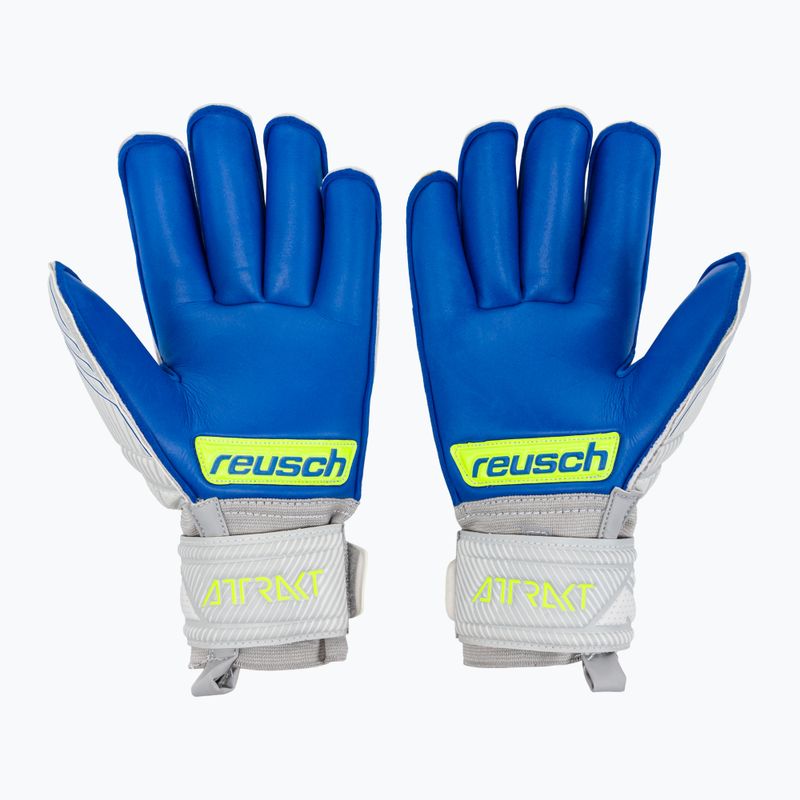 Reusch Attrakt Silver Roll Finger Junior vaikiškos vartininko pirštinės pilkos 5272217 2