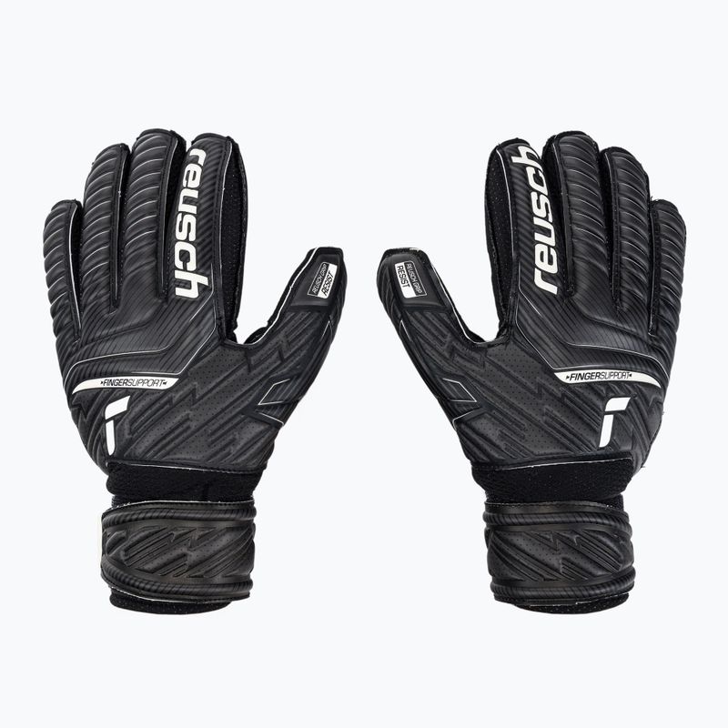 Reusch Attrakt Resist Finger Support Junior vaikiškos vartininko pirštinės juodos 5272610