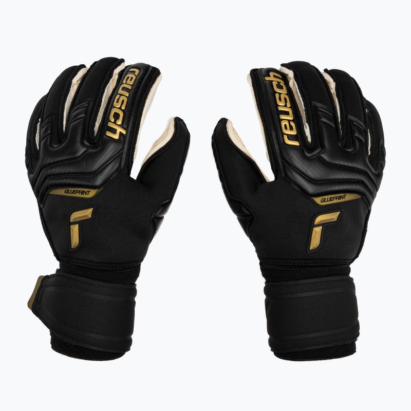 Reusch Attrakt Gold X GluePrint Ortho-Tec vartininko pirštinės juodos 5270970