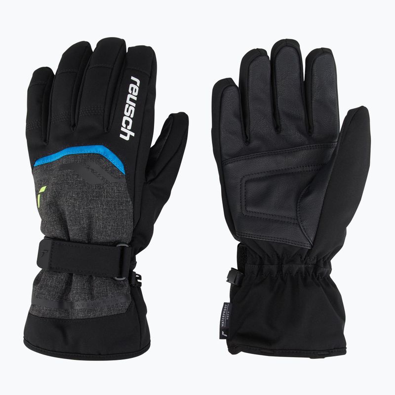 Slidinėjimo pirštinės Reusch Primus R-Tex XT black melange/safety yellow/brilliant blue