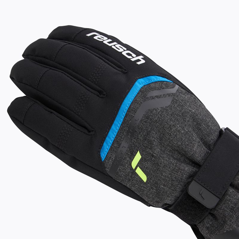 Slidinėjimo pirštinės Reusch Primus R-Tex XT black melange/safety yellow/brilliant blue 5