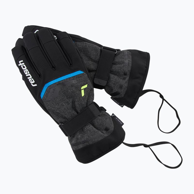 Slidinėjimo pirštinės Reusch Primus R-Tex XT black melange/safety yellow/brilliant blue 6
