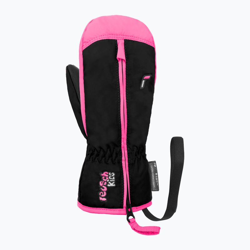 Vaikiškos slidinėjimo pirštinės Reusch Ben Mitten black/ knockout pink 2