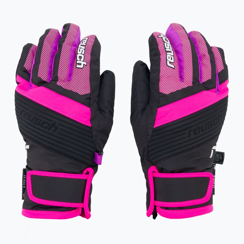 Reusch Duke R-Tex XT juodos/rožinės glo spalvos vaikiškos slidinėjimo pirštinės 3