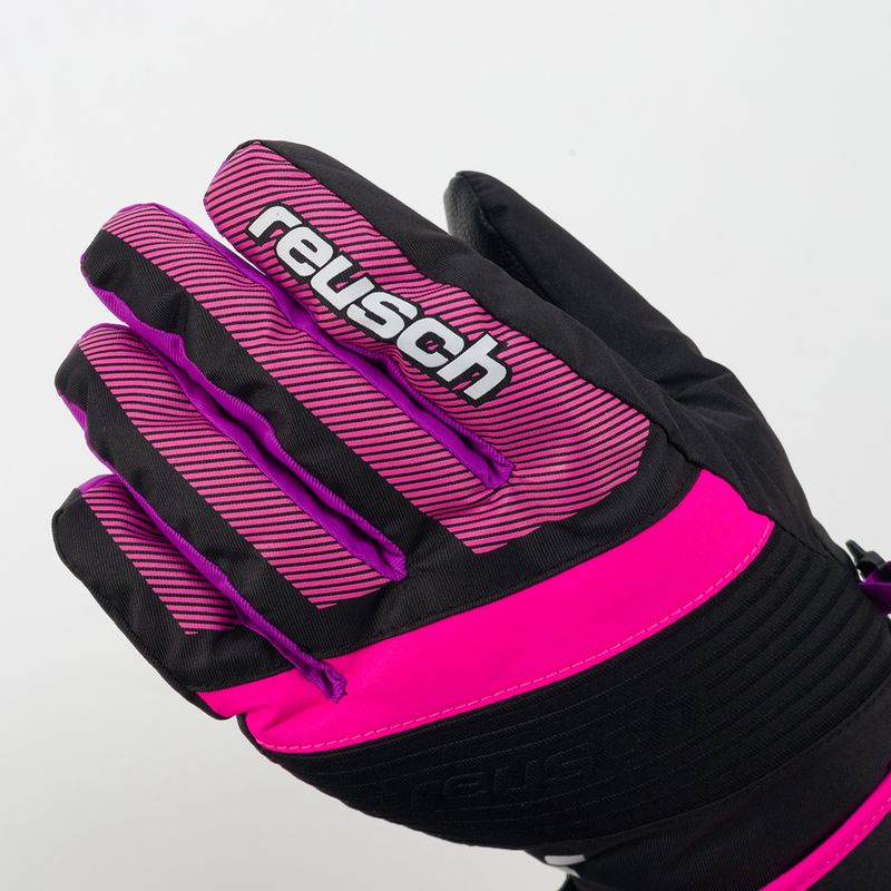 Reusch Duke R-Tex XT juodos/rožinės glo spalvos vaikiškos slidinėjimo pirštinės 4