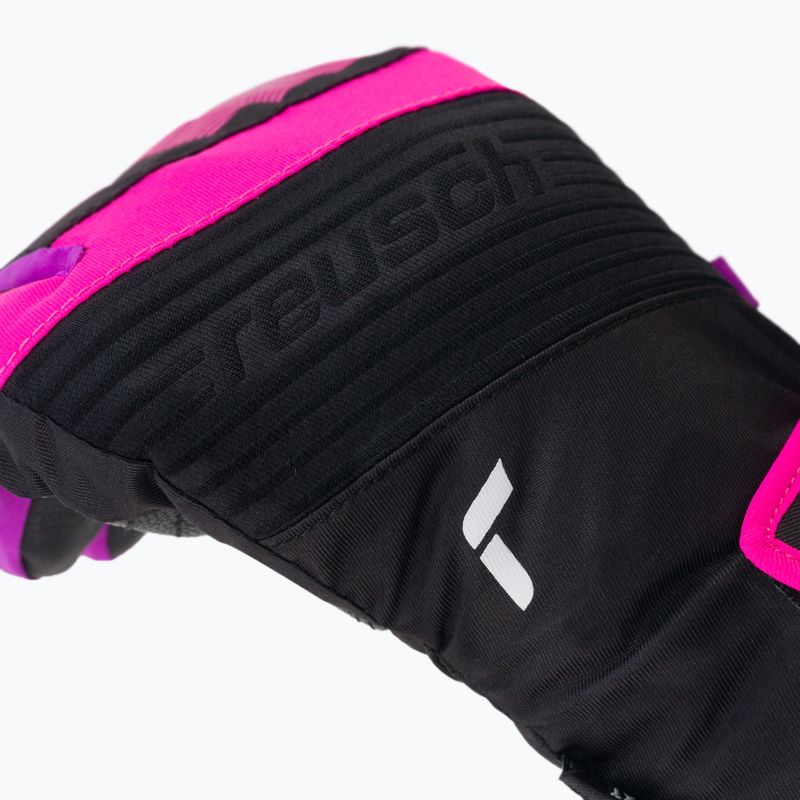 Reusch Duke R-Tex XT juodos/rožinės glo spalvos vaikiškos slidinėjimo pirštinės 5