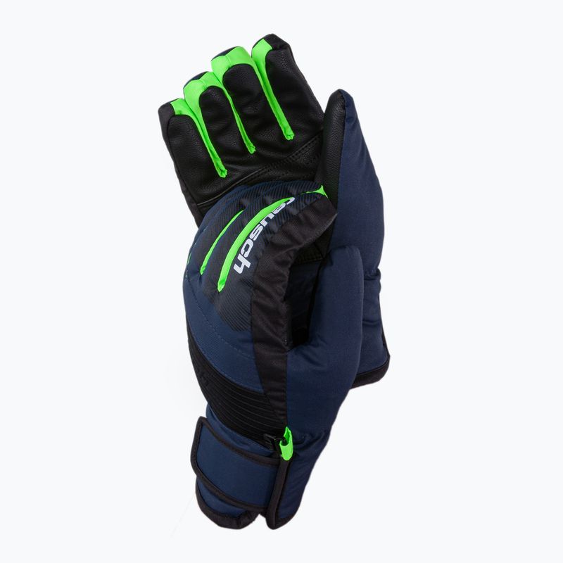 Reusch Duke R-Tex XT vaikiškos slidinėjimo pirštinės, juodos/mėlynos/neon žalia