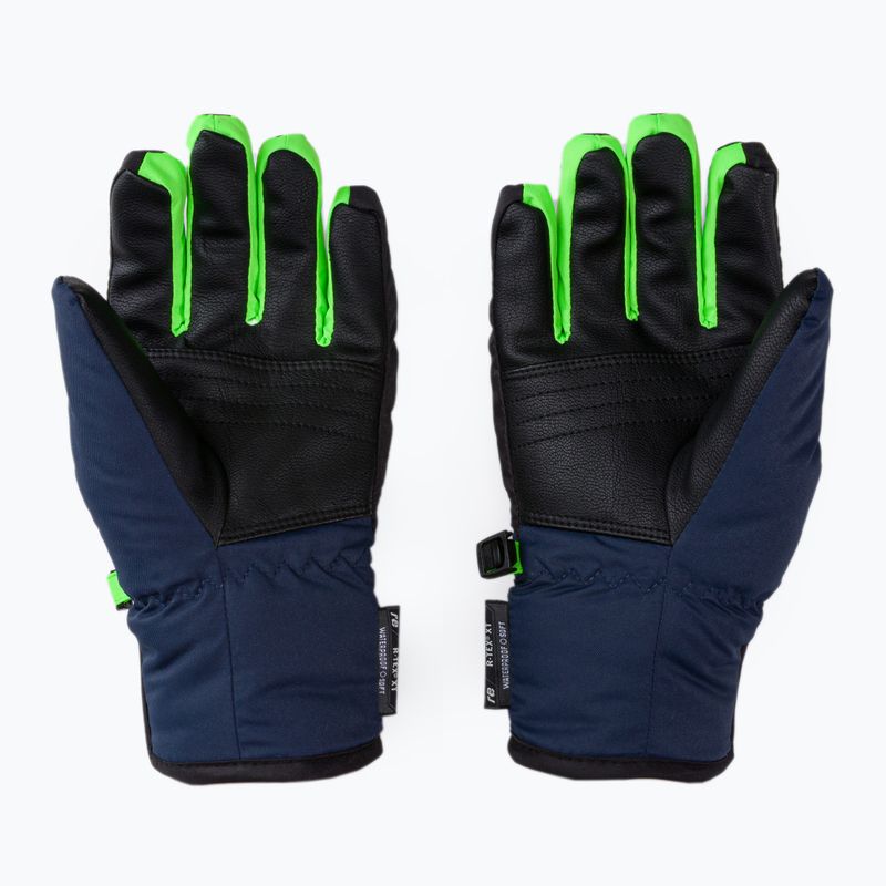 Reusch Duke R-Tex XT vaikiškos slidinėjimo pirštinės, juodos/mėlynos/neon žalia 2