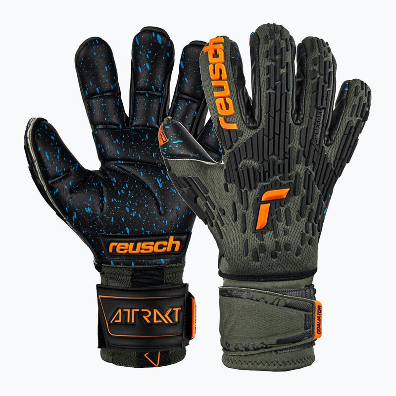 Reusch Attrakt Freegel Fusion Ortho-Tec vartininko pirštinės žalios 5370090-5555 6