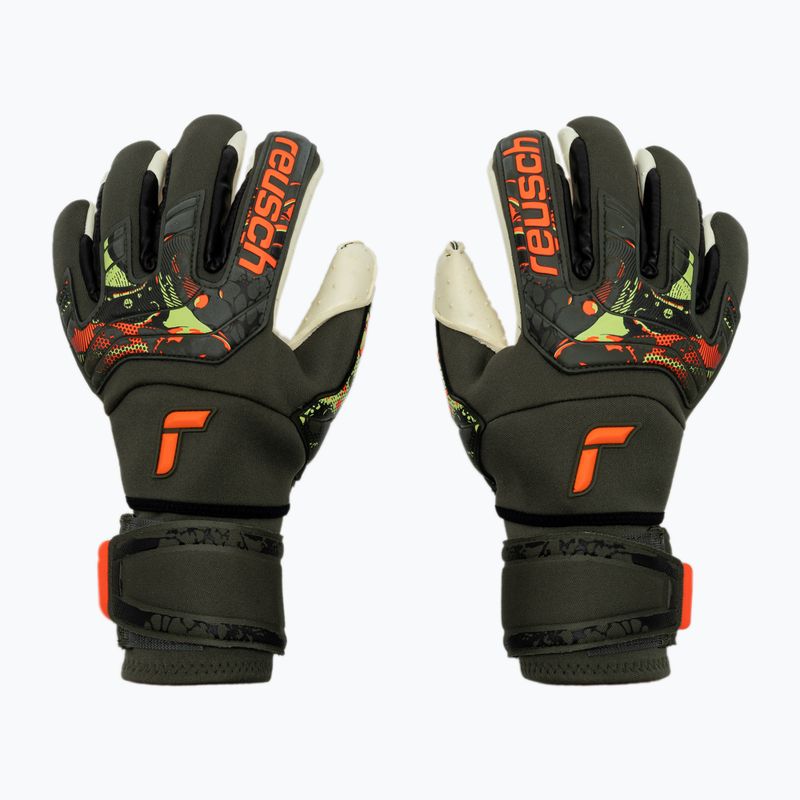 Reusch Attrakt Speedbump Ortho-Tec vartininko pirštinės žalios 5370078-5556