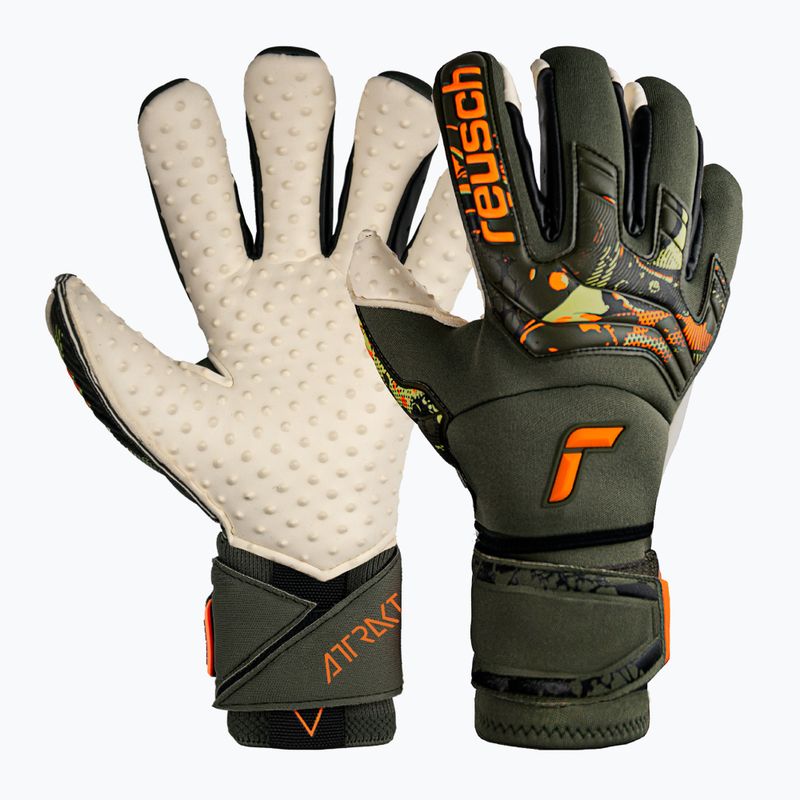Reusch Attrakt Speedbump Ortho-Tec vartininko pirštinės žalios 5370078-5556 6