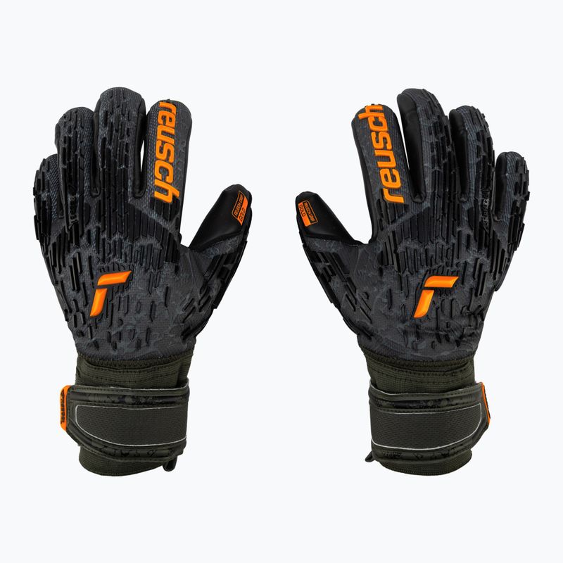 Reusch Attrakt Freegel Gold Finger Support Vartininko pirštinės juodos 5370030-5555