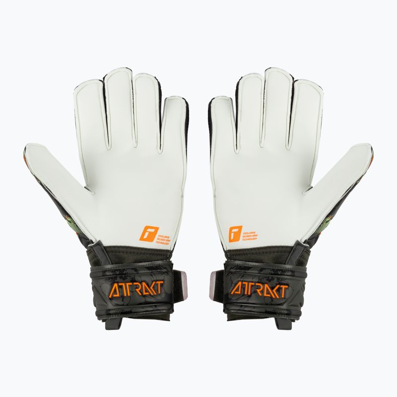 Reusch Attrakt Grip Finger Support vartininko pirštinės žalios-oranžinės 5370010-5556 2