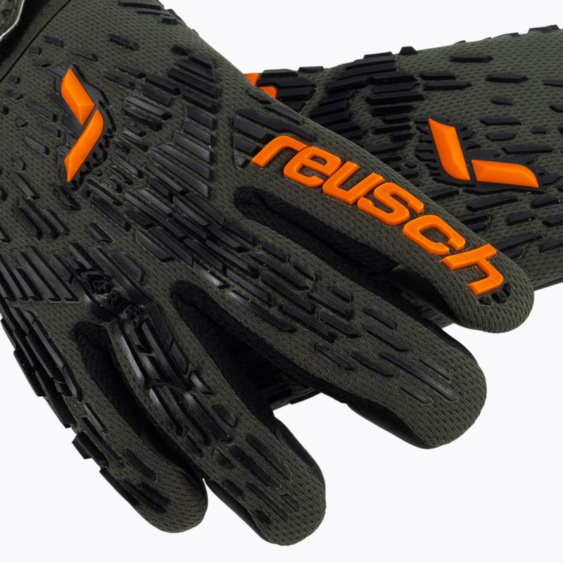 Reusch Attrakt Freegel sidabrinės žaliai oranžinės vartininko pirštinės 5370035-5555 3