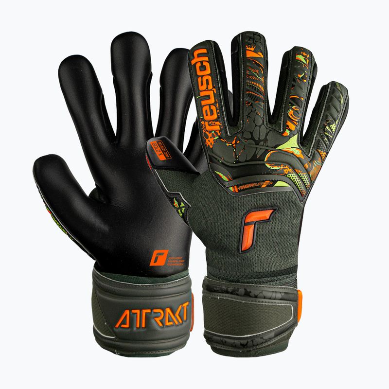 Reusch Attrakt Gold X Finger Support Junior vartininko pirštinės žalia-juoda 5372050-5555 4