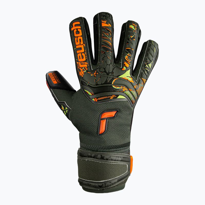 Reusch Attrakt Gold X Finger Support Junior vartininko pirštinės žalia-juoda 5372050-5555 5