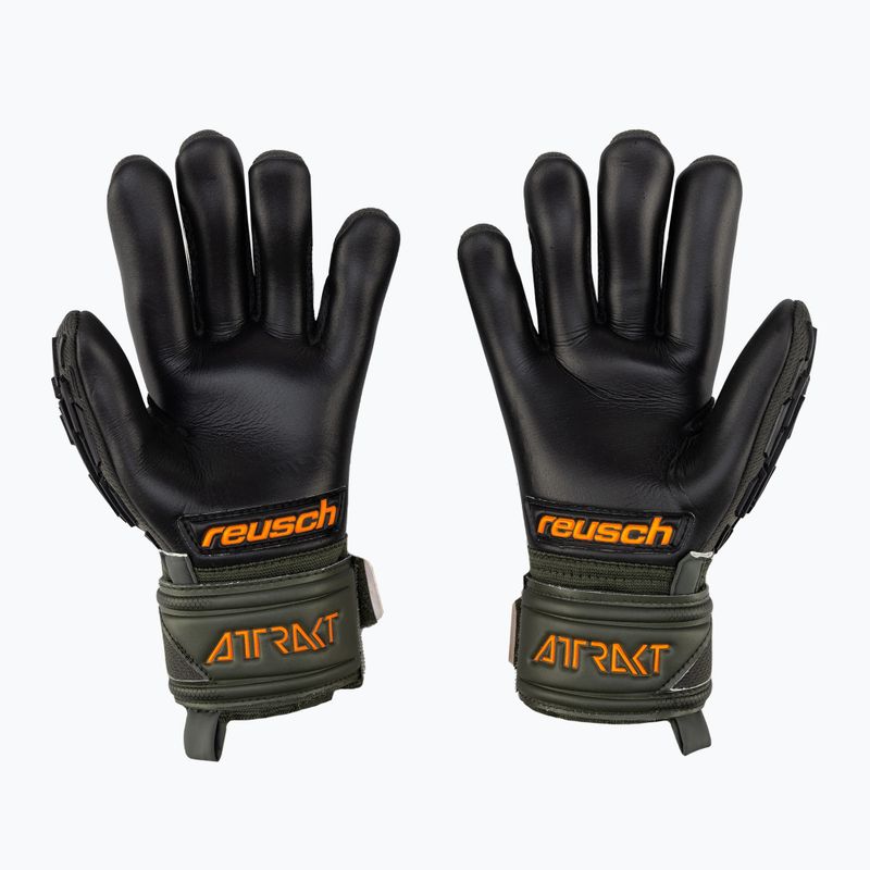Reusch Attrakt Freegel Silver Finger Support Junior vartininko pirštinės juodai žalios 5372030-5555 2