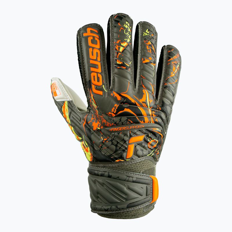Reusch Attrakt Solid Finger Support Junior vaikiškos vartininko pirštinės, žalios 5372010-5556 5