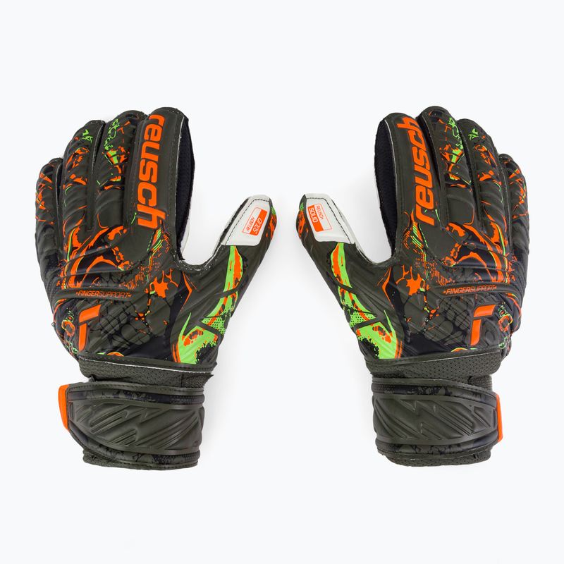 Reusch Attrakt Solid Finger Support Junior vaikiškos vartininko pirštinės, žalios 5372010-5556