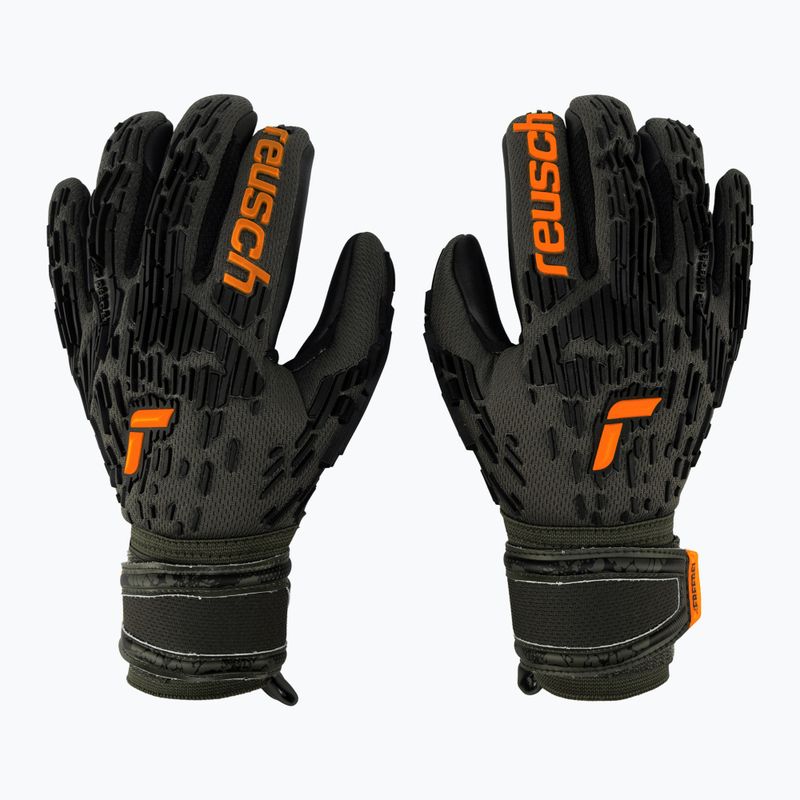 Reusch Attrakt Freegel Silver Junior vartininko pirštinės juodai žalios 5372035-5555