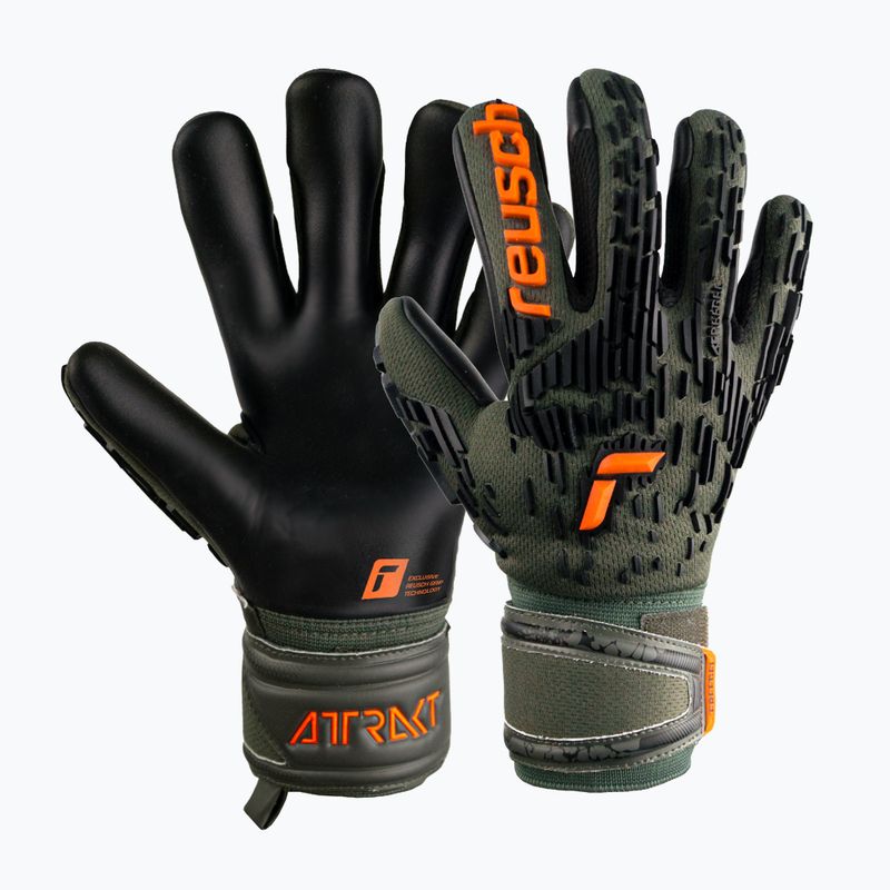 Reusch Attrakt Freegel Silver Junior vartininko pirštinės juodai žalios 5372035-5555 4