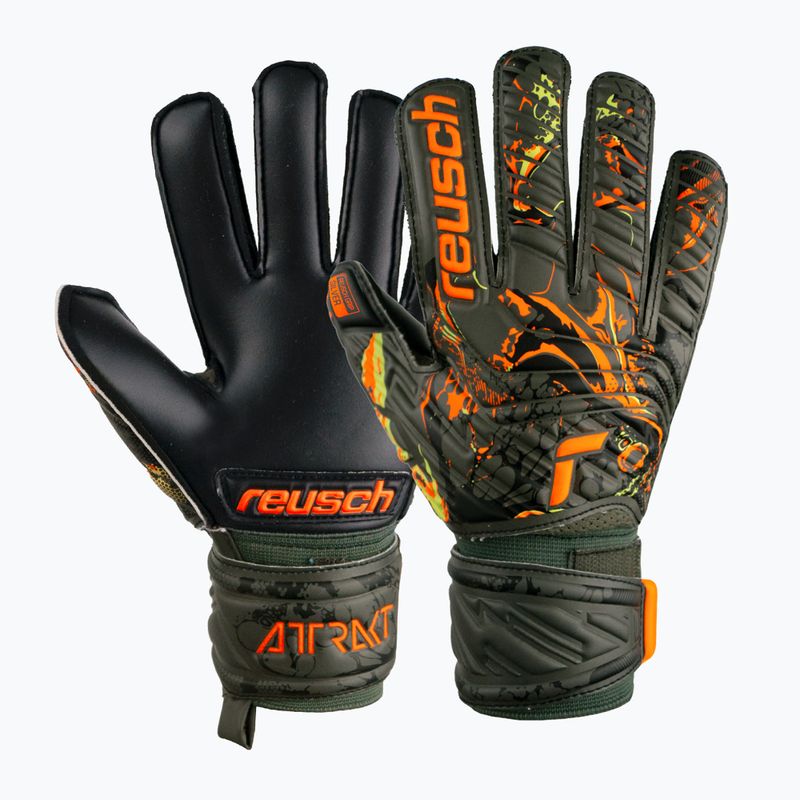 Reusch Attrakt Silver Junior vaikiškos vartininko pirštinės žalios 5372015-5555 4