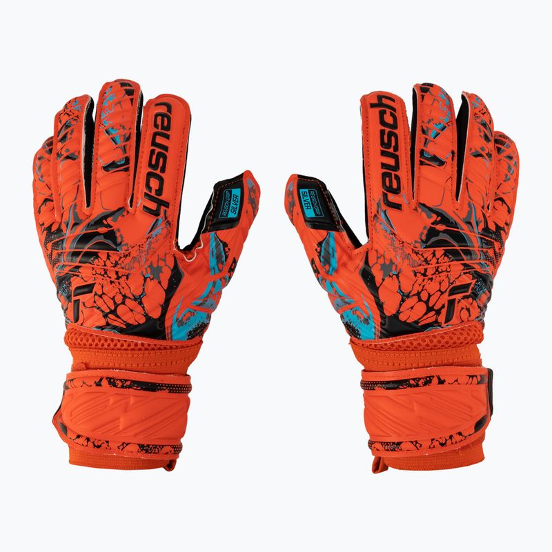 Reusch Attrakt Silver Roll Finger Junior vaikiškos vartininko pirštinės raudonos spalvos 5372217-3333