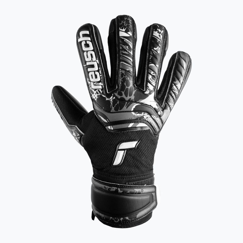 Reusch Attrakt Infinity Finger Support Junior vaikiškos vartininko pirštinės juodos 5372720-7700 4