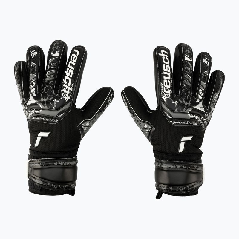 Reusch Attrakt Infinity Finger Support Junior vaikiškos vartininko pirštinės juodos 5372720-7700