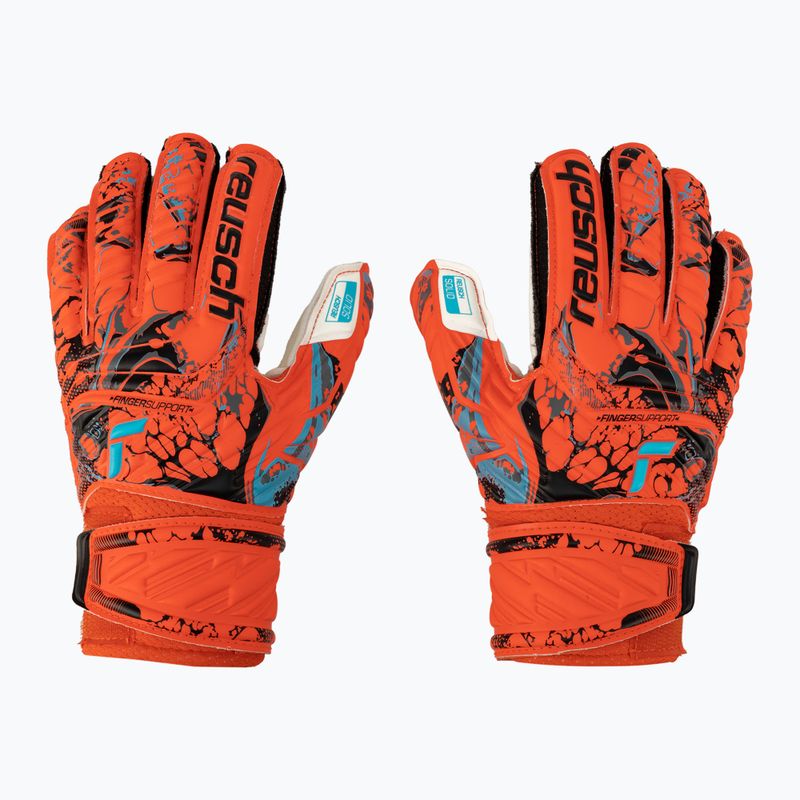 Reusch Attrakt Solid Finger Support Junior vaikiškos vartininko pirštinės raudonos spalvos 5372510-3334
