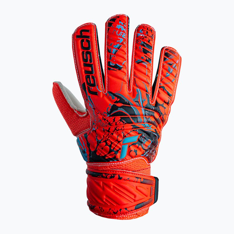 Reusch Attrakt Solid Junior vaikiškos vartininko pirštinės raudonos spalvos 5372515-3334 4