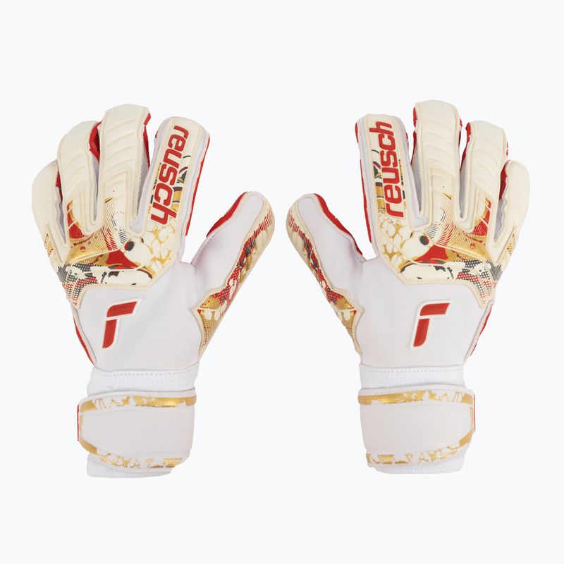 Reusch Attrakt Gold X GluePrint vartininko pirštinės baltos 5370975-1011