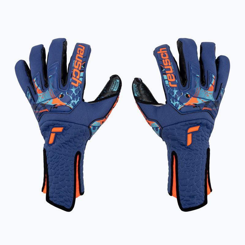 Reusch Attrakt Fusion AdaptiveFlex vartininko pirštinės be dirželių, tamsiai mėlynos 5370979-4024