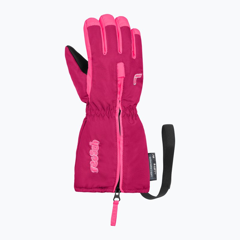 Vaikiškos slidinėjimo pirštinės Reusch Tom fuchs purp/knockout pink 2