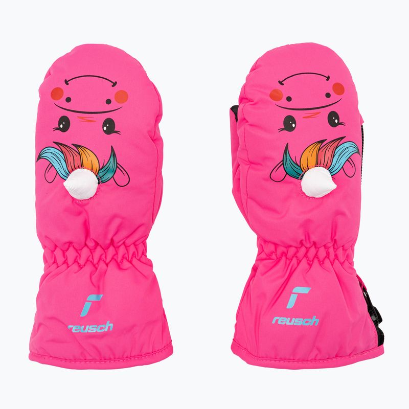 Reusch vaikiškos slidinėjimo pirštinės Sweety Mitten rožinės spalvos vienaragis 3