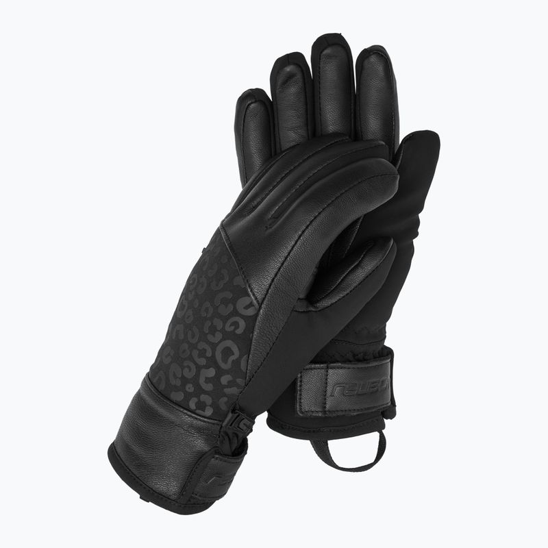 Moteriškos slidinėjimo pirštinės Reusch Beatrix R-Tex XT black/black leopard
