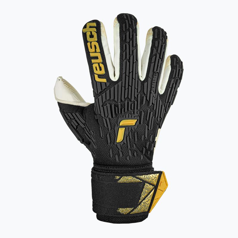Vartininko pirštinės Reusch Attrakt Freegel Gold X GluePrint Finger Support black/gold 2