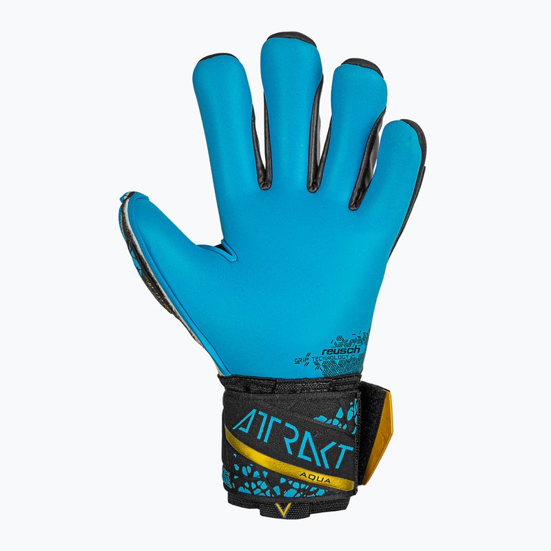 Vartininko pirštinės Reusch Attrakt Aqua Finger Support black/gold/aqua 3