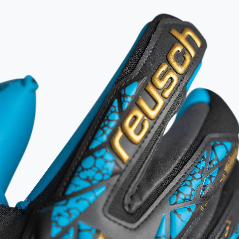 Vartininko pirštinės Reusch Attrakt Aqua Finger Support black/gold/aqua 5