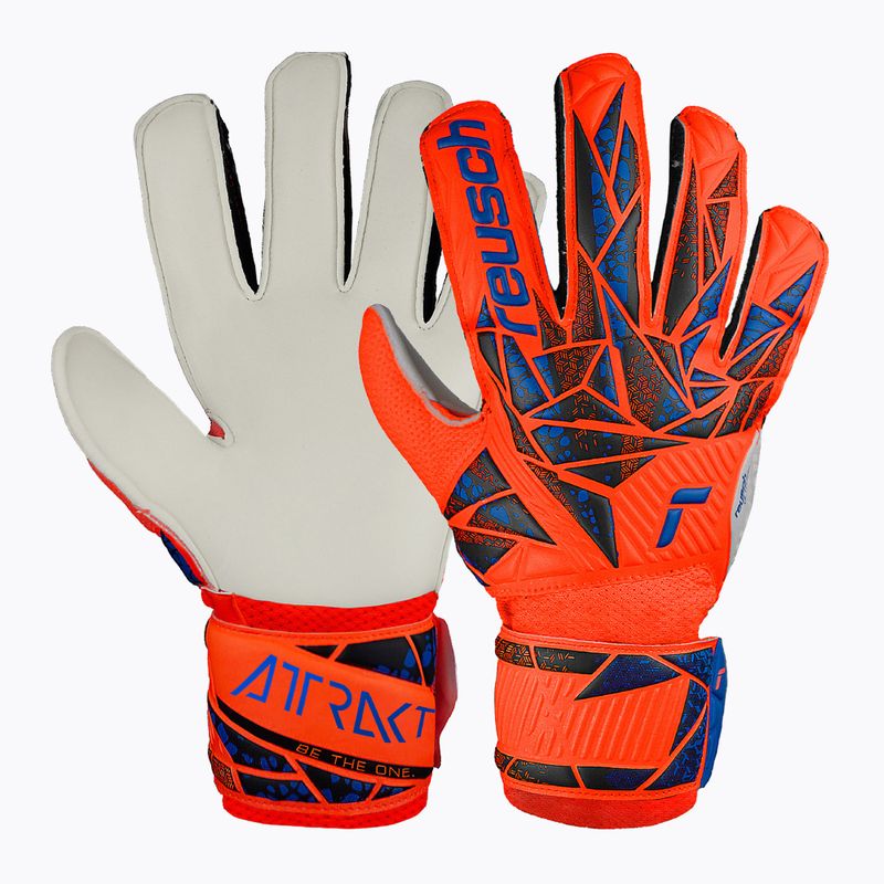 Vaikiškos vartininko pirštinės Reusch Attrakt Solid Junior hyper orng/elec blue