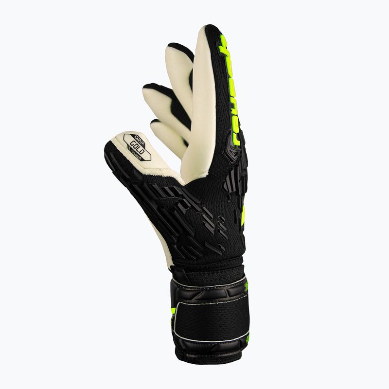 Vaikiškos vartininkų pirštinės Reusch Attrakt Freegel Gold Finger Support Junior black/safety yellow 4