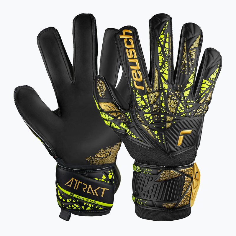 Vartininko pirštinės Reusch Attrakt Infinity Finger Support black/gold/yellow/black