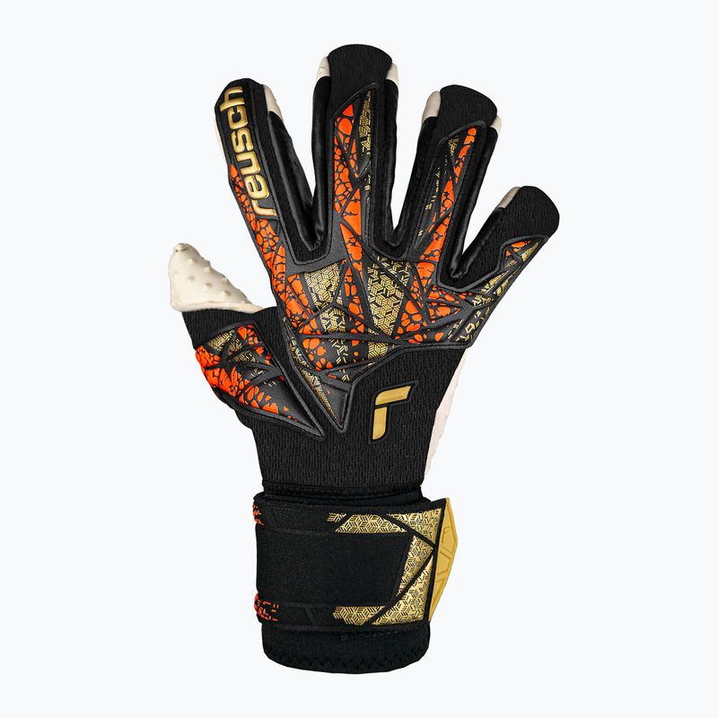 Vartininko pirštinės Reusch Attrakt SpeedBump Ortho-Tec black/gold/orange 2