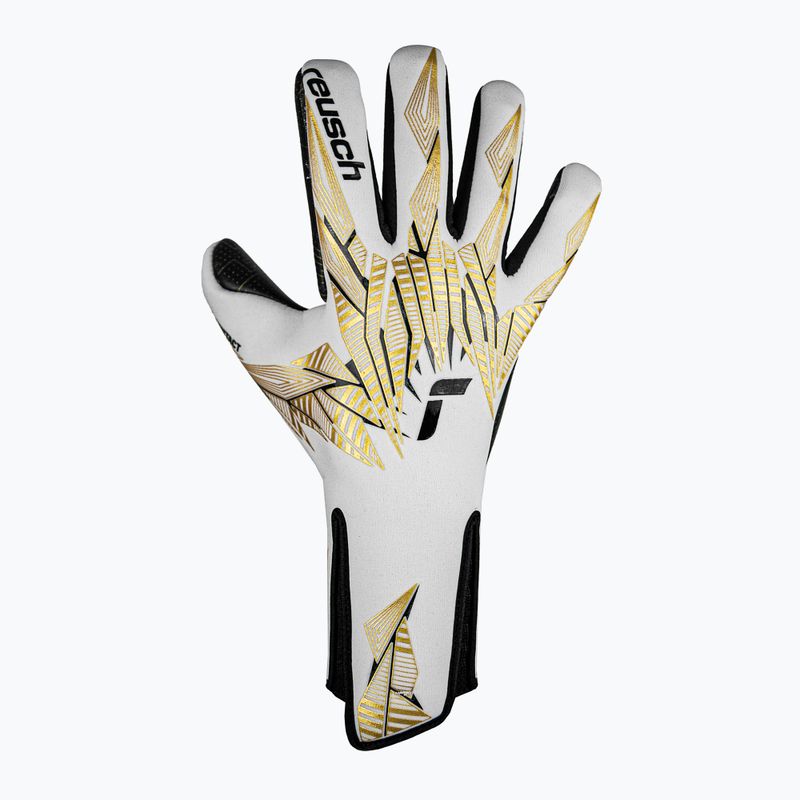 Vartininko pirštinės Reusch Pure Contact Gold X GluePrint Strapless white/gold/black 2
