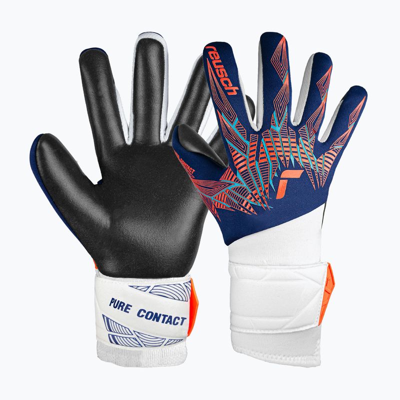 Vaikiškos vartininko pirštinės Reusch Pure Contact Silver Junior premium blue/electric orange/black