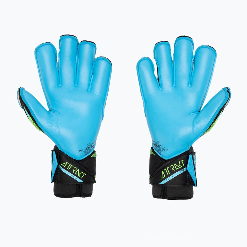 Vartininko pirštinės Reusch Attrakt Aqua Evolution black/fluo lime/aqua 2